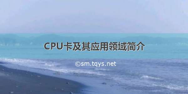 CPU卡及其应用领域简介