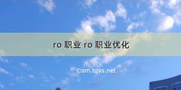 ro 职业 ro 职业优化