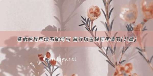 晋级经理申请书如何写 晋升销售经理申请书(八篇)