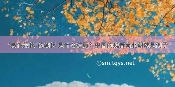 “男性娘化”的朝代 是什么结局？中国的魏晋南北朝就是例子