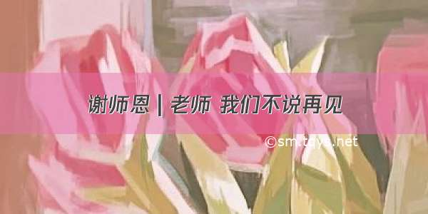 谢师恩 | 老师 我们不说再见