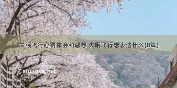 失眠飞行心得体会和感想 失眠飞行想表达什么(8篇)