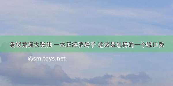 看似荒诞大张伟 一本正经罗胖子 这该是怎样的一个脱口秀