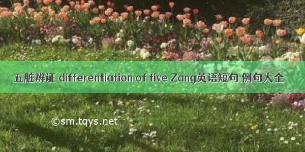 五脏辨证 differentiation of five Zang英语短句 例句大全