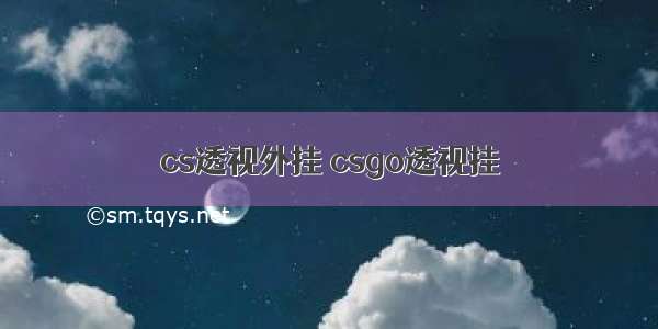 cs透视外挂 csgo透视挂