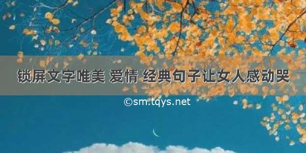 锁屏文字唯美 爱情 经典句子让女人感动哭