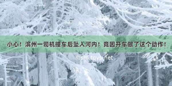 小心！滨州一司机撞车后坠入河内！竟因开车做了这个动作！