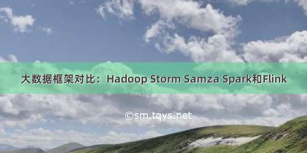 大数据框架对比：Hadoop Storm Samza Spark和Flink