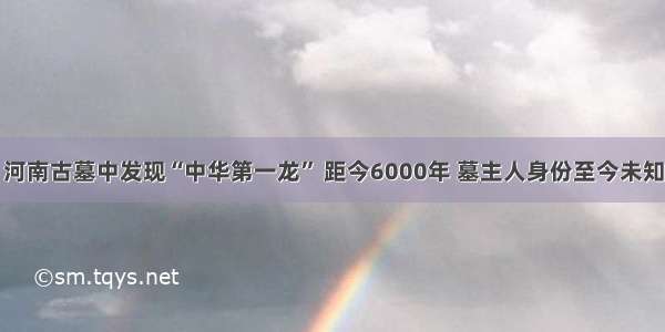 河南古墓中发现“中华第一龙” 距今6000年 墓主人身份至今未知