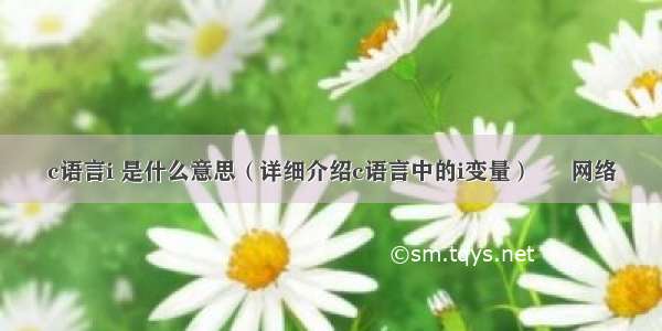 c语言i 是什么意思（详细介绍c语言中的i变量） – 网络