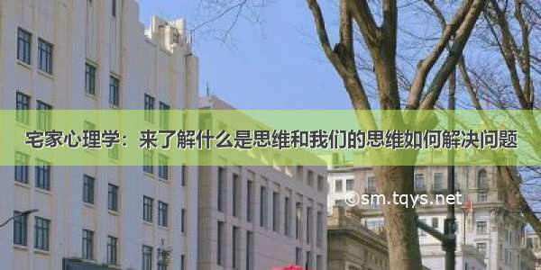 宅家心理学：来了解什么是思维和我们的思维如何解决问题