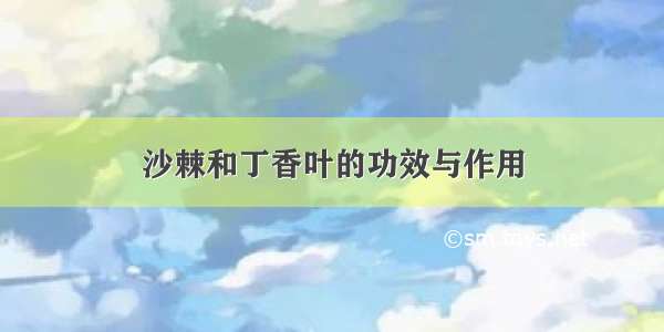 沙棘和丁香叶的功效与作用