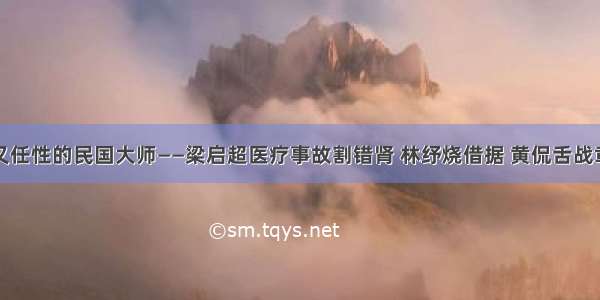 有才又任性的民国大师——梁启超医疗事故割错肾 林纾烧借据 黄侃舌战章太炎