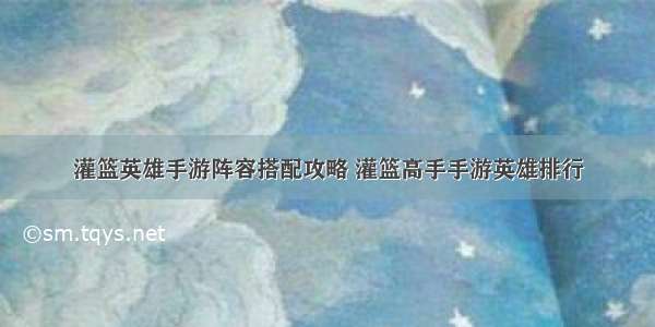 灌篮英雄手游阵容搭配攻略 灌篮高手手游英雄排行