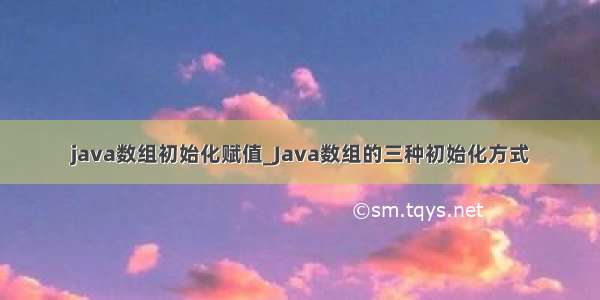 java数组初始化赋值_Java数组的三种初始化方式