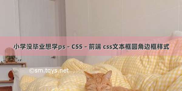 小学没毕业想学ps – CSS – 前端 css文本框圆角边框样式