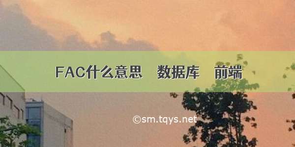 FAC什么意思 – 数据库 – 前端