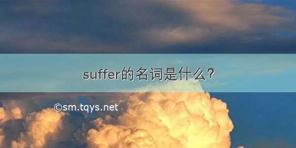 suffer的名词是什么？