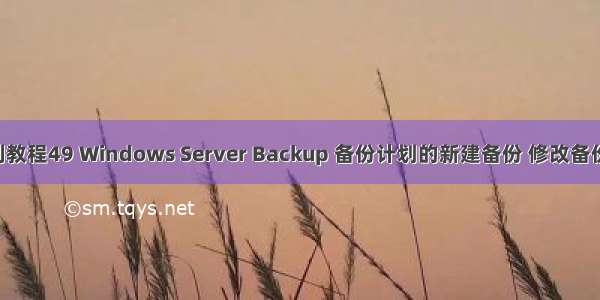 Hyper-V  系列教程49 Windows Server Backup 备份计划的新建备份 修改备份和停止备份...