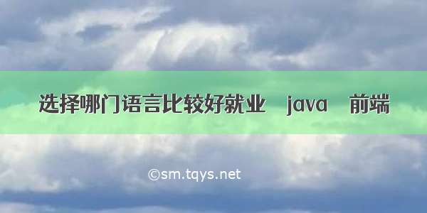 选择哪门语言比较好就业 – java – 前端