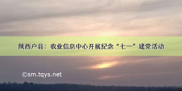 陕西户县：农业信息中心开展纪念“七一”建党活动