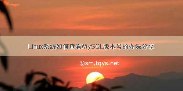 Linux系统如何查看MySQL版本号的办法分享