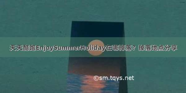 天天酷跑EnjoySummerHoliday在哪掉落？掉落地点分享