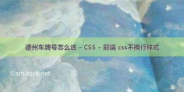 德州车牌号怎么选 – CSS – 前端 css不换行样式