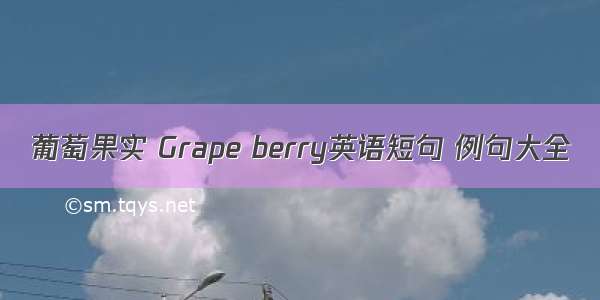葡萄果实 Grape berry英语短句 例句大全