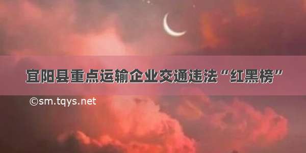 宜阳县重点运输企业交通违法“红黑榜”