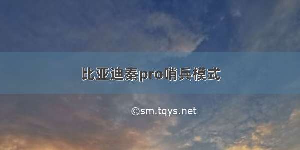 比亚迪秦pro哨兵模式