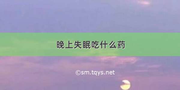 晚上失眠吃什么药