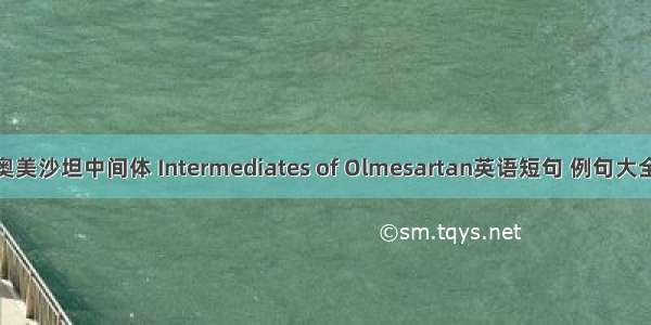 奥美沙坦中间体 Intermediates of Olmesartan英语短句 例句大全