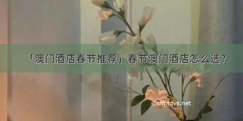 「澳门酒店春节推荐」春节澳门酒店怎么选？