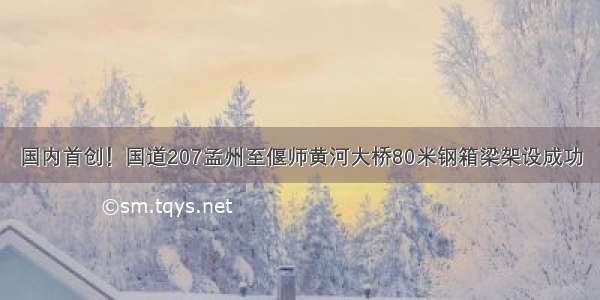 国内首创！国道207孟州至偃师黄河大桥80米钢箱梁架设成功