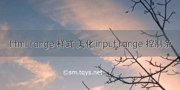 html range 样式 美化 input range 控制条