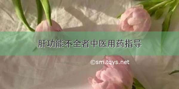 肝功能不全者中医用药指导