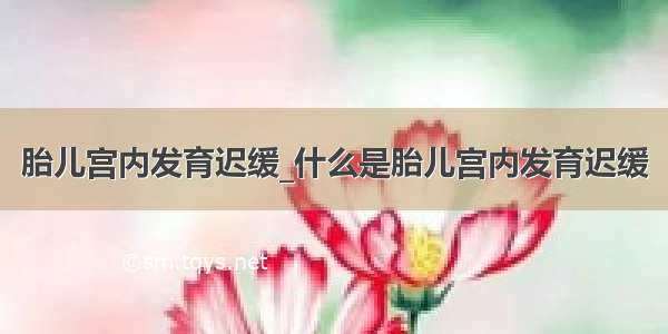 胎儿宫内发育迟缓_什么是胎儿宫内发育迟缓