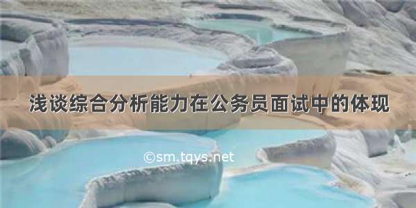 浅谈综合分析能力在公务员面试中的体现