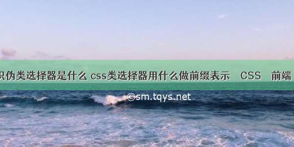 css认识伪类选择器是什么 css类选择器用什么做前缀表示 – CSS – 前端 css 块