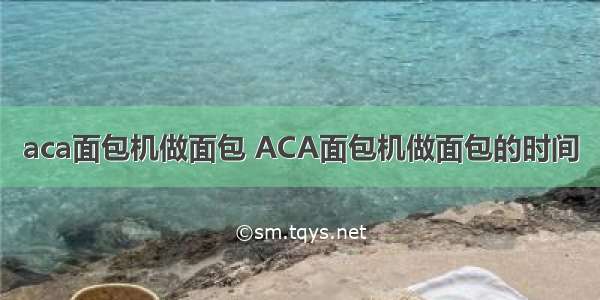 aca面包机做面包 ACA面包机做面包的时间