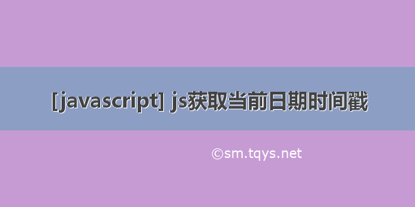 [javascript] js获取当前日期时间戳