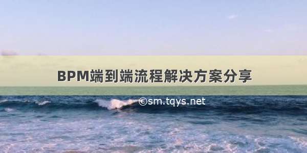 BPM端到端流程解决方案分享