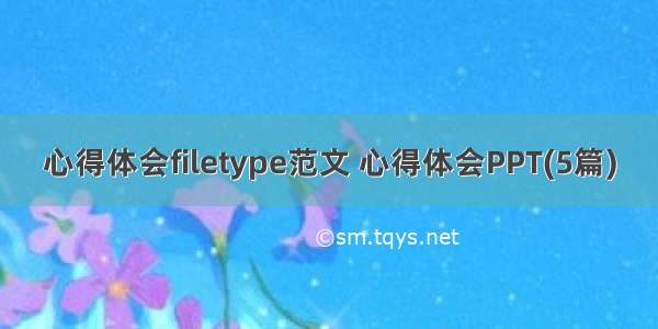 心得体会filetype范文 心得体会PPT(5篇)