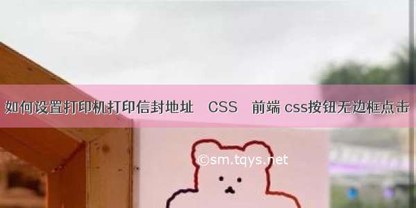 如何设置打印机打印信封地址 – CSS – 前端 css按钮无边框点击