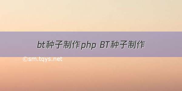 bt种子制作php BT种子制作