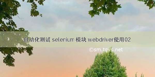 自动化测试 selenium 模块 webdriver使用02