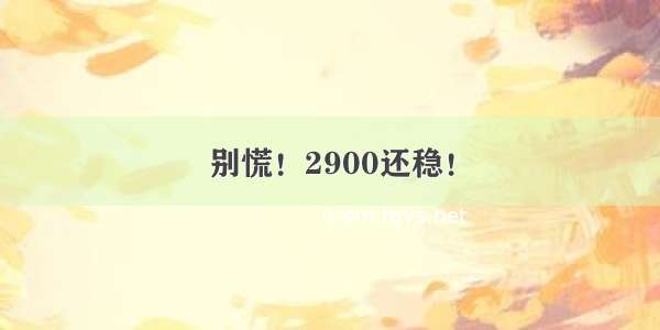 别慌！2900还稳！