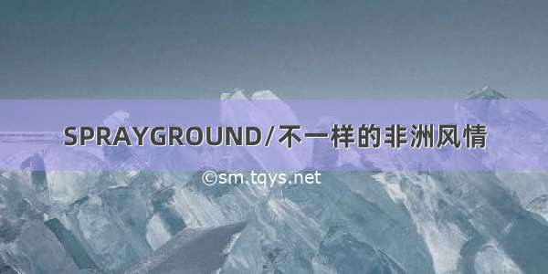 SPRAYGROUND/不一样的非洲风情