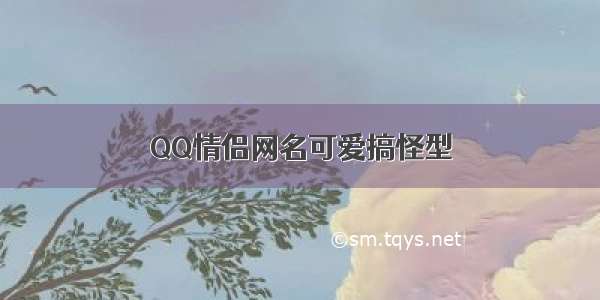 QQ情侣网名可爱搞怪型